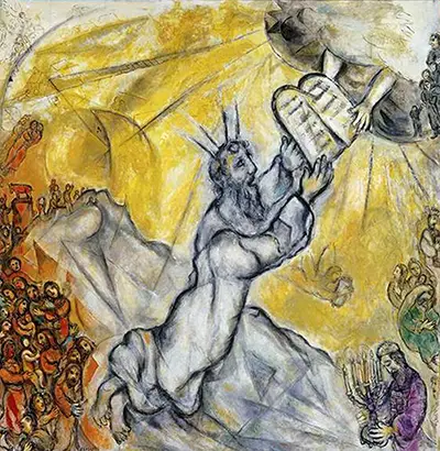 Moses Receiving the Tablets of Law Marc Chagall